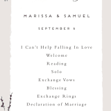 "Sonnet" - Wedding Programs in Almond by Petra Kern - Detail