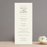 "Elegant Type" - Wedding Programs in Cream by Louise Kay - Front