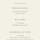 "Elegant Type" - Wedding Programs in Cream by Louise Kay - Detail