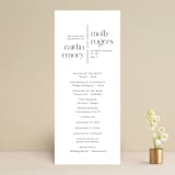 "Split Line" - Wedding Programs in Black Tie by Amy Payne - Front