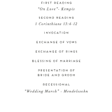 "Split Line" - Wedding Programs in Black Tie by Amy Payne - Detail
