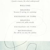"Blue Jean Baby" - Wedding Programs in Ocean by Chelsea Petaja - Detail