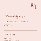 "Mod Initials" - Wedding Programs in Rust by Genna Blackburn - Detail