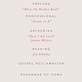 "Center Crest" - Wedding Programs in Sweet Potato by Alethea and Ruth - Detail