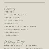 "Seraphina" - Wedding Programs in Sand by Robert and Stella - Detail
