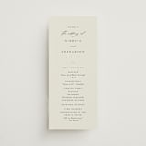 "Softly Swept" - Wedding Programs in Ivory by Carolyn Nicks - Front