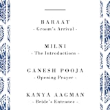 "Calcutta Stamp" - Wedding Programs in Azure by Oma N. Ramkhelawan - Detail