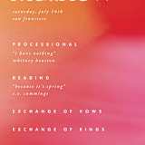 "Flamenco" - Wedding Programs in Hibiscus by Catherine Culvenor - Detail