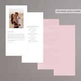 "Glisten" - Wedding Programs in Rose Quartz by Sam Dubeau - Back of Card Options
