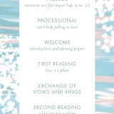 "Glisten" - Wedding Programs in Rose Quartz by Sam Dubeau - Detail