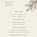 "leaf contour" - Wedding Programs in Natural by Susan Zinader - Detail