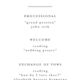 "Everything Love" - Wedding Programs in Ebony by Louise Kay - Detail