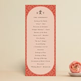 "Japanese Fabric" - Wedding Programs in Persimmon by Becky Nimoy - Front