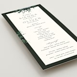 "Juniper" - Wedding Programs in Emerald by Kate Ahn - Detail