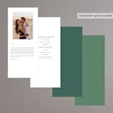 "Chantilly" - Wedding Programs in Emerald by Kimberly Morgan - Back of Card Options