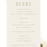 "Swept Away" - Wedding Programs in Petal by Leah Bisch - Detail
