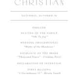 "Simple Crest" - Wedding Programs in Sage by Kristen Smith - Detail