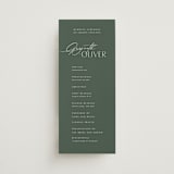 "Flip" - Wedding Programs in Forest by Kelly Schmidt - Front