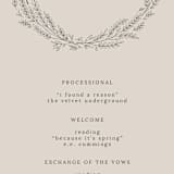 "leafy wreath" - Wedding Programs in Taupe by Ghazal Ali - Detail