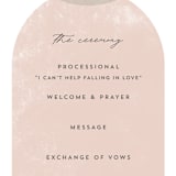 "Arched" - Wedding Programs in Carnation by Brianne Larsen - Detail