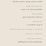 "Contour" - Wedding Programs in Ecru by Erica Krystek - Detail