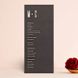 "Film" - Wedding Programs in Coffee by JoAnn Jinks - Front