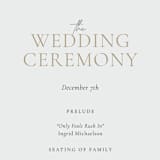 "winter's edge" - Wedding Programs in Alpine by Eric Clegg - Detail