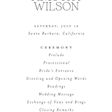 "Dashing" - Wedding Programs in Pearl by Benita Crandall - Detail