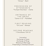"Everlasting" - Wedding Programs in Cotton by FRANI - Detail