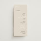 "Eisin" - Wedding Programs in Vanilla Bean by Pati Cascino - Front