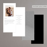 "Aligning" - Wedding Programs in Tuxedo by Genna Blackburn - Back of Card Options