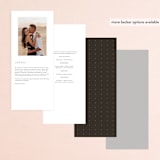"Show" - Wedding Programs in Dove Gray by Up Up Creative - Back of Card Options