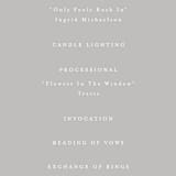 "Show" - Wedding Programs in Dove Gray by Up Up Creative - Detail