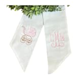 "Custom Embroidered Baby Carriage Wreath Sash with Monogram" - Wreaths in white by Virginia Marcello