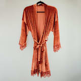 "Rust Orange Velvet Robe" - Robes in orange by Jordan Perry