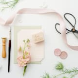 "Save the Date Stamp" - Rubber Stamps in multicolor by Paper Sushi
