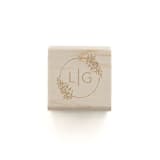 "Personalized Wedding Monogram Stamp / Modern Wreath" - Rubber Stamps in natural by Paper Sushi