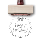 "Whimsy Holiday Bow Stamp | Happy Holidays Rubber Stamp" - Rubber Stamps in multicolor by Alyssa Cook