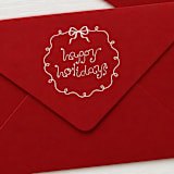 "Whimsy Holiday Bow Stamp | Happy Holidays Rubber Stamp" - Rubber Stamps in multicolor by Alyssa Cook