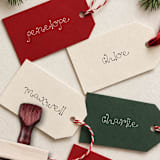 "Personalized Name Gift Wrapping Stamp | Christmas Gift Tag Stamp" - Rubber Stamps in multicolorassorted-colors by Alyssa Cook