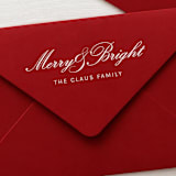 "Custom Midcentury Merry Stamp | Christmas Card Rubber Stamp" - Rubber Stamps in multicolor by Alyssa Cook