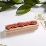 "Retro Please Deliver To Stamp" - Rubber Stamps in natural by Paper Sushi