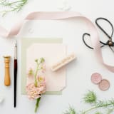 "Retro Please Deliver To Stamp" - Rubber Stamps in natural by Paper Sushi