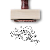 "Vintage Santa Rubber Stamp | Gift Tag or Envelope Stamper | So Very Merry Wooden Stamp" - Rubber Stamps in multicolorassorted-colors by Alyssa Cook
