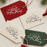 "Vintage Santa Rubber Stamp | Gift Tag or Envelope Stamper | So Very Merry Wooden Stamp" - Rubber Stamps in multicolorassorted-colors by Alyssa Cook