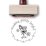 "Making Spirits Bright Envelope Stamp | Cheerful Holiday Rubber Stamp" - Rubber Stamps in multicolor by Alyssa Cook