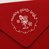 "Making Spirits Bright Envelope Stamp | Cheerful Holiday Rubber Stamp" - Rubber Stamps in multicolor by Alyssa Cook