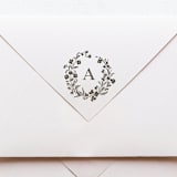 "SELF-INK 'Alpine Meadow' Custom Monogram Stamp | Ground Espresso Ink Color | 1 Letter" - Rubber Stamps in brown by Tara Grangroth
