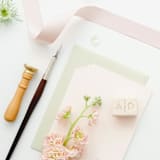 "Personalized Wedding Monogram Stamp / Modern Minimalist" - Rubber Stamps in natural by Paper Sushi