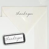 "Thank You Wedding Stamp | Self-Inking | Black Ink" - Rubber Stamps in green by Casey Harp